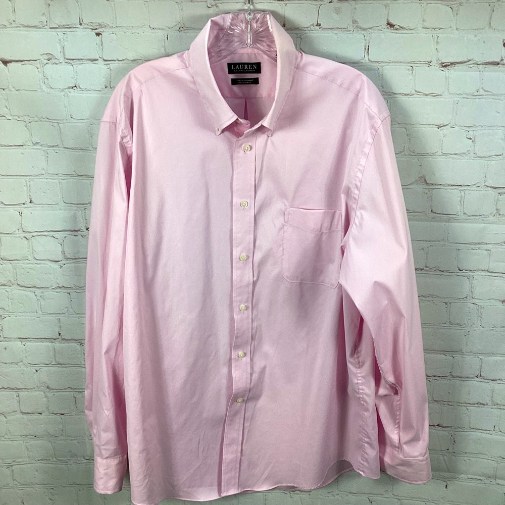 Lauren Ralph Lauren Pink Dress Shirt Men’s‎ XL Button Down Regular Fit Pastel
